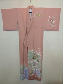 着物　金色貝合わせ(夫婦円満) サーモンピング　美品です