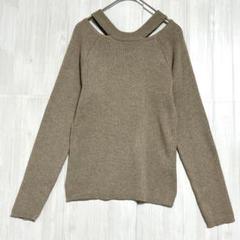 ラティーナ　肩あきリブニット　ベージュ　M