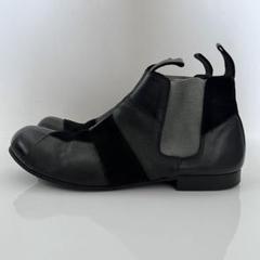 COMME des GARÇONS サイドゴアブーツ 白黒 コムデギャルソンオムプリュス レザー パッチワーク 再構築