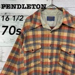 70s PENDLETON ペンドルトン ウールチェックシャツ 16 1/2