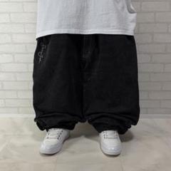 00s SOLJAH 先染めブラックデニム バギーカーゴパンツ B系HIPHOP 00s SOLJAH 先染めブラックデニム バギーカーゴパンツ B系HIPHOP