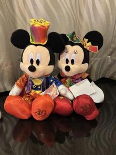 Disney - ミッキー・ミニー 40周年記念ぬいぐるみ ディズニー 40周年 ミッキー ミニー ぬいぐるみバッジ 未使用
