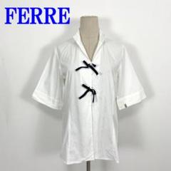 FERRE フェレ 半袖シャツ 白 ホワイト コットン100％ M C3642