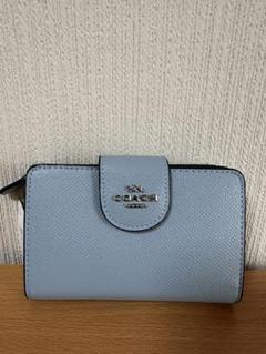 2025年最新】coach 財布 二つ折り ブルーの人気アイテム - メルカリ