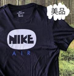 美品ナイキNIKE レトロAIRシンプル旧ロゴ黒Tシャツ