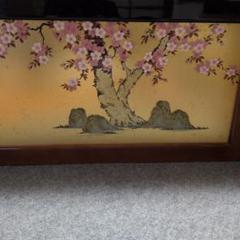 桜の木 日本画 三つ折り屏風 - メルカリ