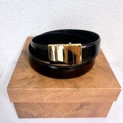【美品】グッチ ハラコ ベルト ゴールド ダークブラウン レザー イタリア製 美品】グッチ リバーシブル ベルト ゴールド ブラック ブラウン