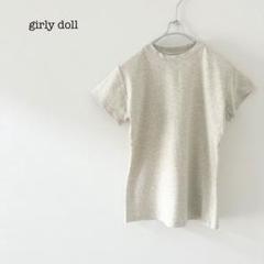 【ガーリードール】半袖Tシャツ　カジュアル　シンプル　ラウンドネック　レディース