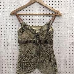00's インディースリーズ 古着　 キラキラ 豹柄　シアーフリルキャミ