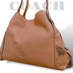 【通販激安】 コーチ COACH 美品 トートバッグ イーディー シボ革 レザー バッグ