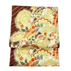 袋帯 松藤 蝶 梅 菊 斜線 24M109f 袋帯 松藤 蝶 梅 菊 斜線 24M109f