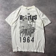 O41 古着The Beatles バンドTシャツ USAフラッグ×傘モノトーン
