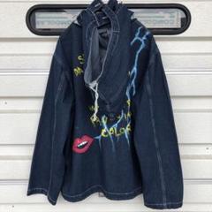 アートペイント 個性 常田大希 MAKAHA プルオーバー デニムパーカー