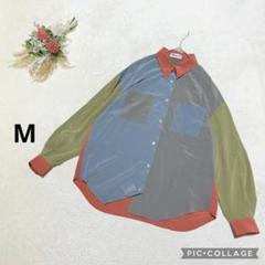 マドンナ 【M】 とろみシャツ 光沢 ビッグシルエット マルチカラー 羽織