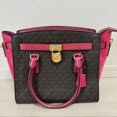 MICHAEL KORS ブラウン ピンク ハンドバッグ