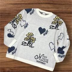 【美品】 kaoyorinakami ロゴ フラワー ハート ニット セーター