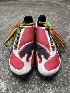 【00's】 PUMA スニーカー 26cm スパイク 赤 白 ラスタ