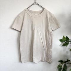 ユニクロUNIQLO クルーネックT 半袖　ベージュ　S コットン　春夏　普段着