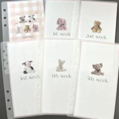 A6バインダー 貯金 saving リフィル weekly ぬいぐるみ 韓国 赤