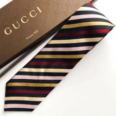 GUCCI ネクタイ ストライプ柄 ブラック