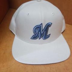 47 Brand - 千葉ロッテマリーンズ #4 友杉篤輝 実使用ホームキャップ Marines オールドロゴ総柄 '47 CAPTAIN ブラック