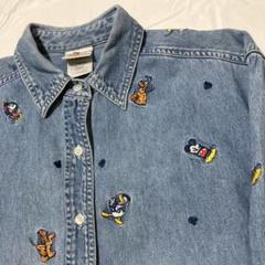 Disney DENIM SHIRT 刺繍 デニムシャツ デニム ディズニー