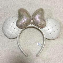 ディズニー カチューシャ パール キルティング ミニー 大人可愛い　ホワイト