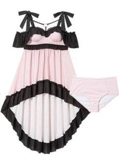 夢展望 水着 フィッシュテールピンク黒 ４L