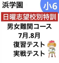 浜学園 小6 日曜志望校別特訓 7月、8月 復習テスト、実戦テスト