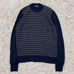極美品 ボッテガヴェネタ ニット 総柄 カシミヤ100 48 Lサイズ