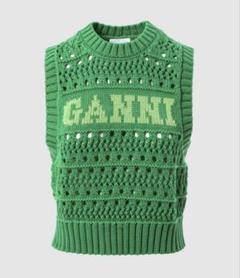 限定出品❣️ GANNI ガニー　ニット　ベスト　ロゴ　バタフライ gn-k2036-0.jpg