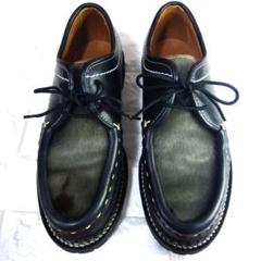 【予約販売】本 安藤製靴レザー黒、毛皮ハラコ、コンビ チロリアン A−SL 靴