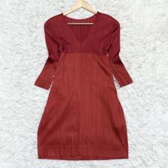 激レア プリーツプリーズ スリット 2way ワンピース チュニック L相当 極美品 プリーツプリーズ ワンピース チュニック バイカラー A