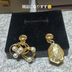 ゴールド パール ピアス　金属アレルギー対応品
