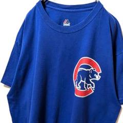 マジェスティックMLBシカゴカブス#18ゾブリスト Tシャツ ブルー青L古着