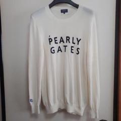 【美品】パーリーゲイツ　カシミヤ100％　ニット　オフホワイト　メンズL相当