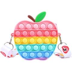 プッシュポップ アップル バッグ ショルダーバッグ スクイーズ玩具 レインボー