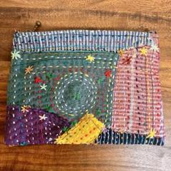 ハンドメイド】超BIGサイズ 刺し子とパッチワークのフラット