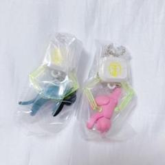 クレーンゲームふらふらマスコット ガチャ ネコ クマ 黄緑 キーホルダー