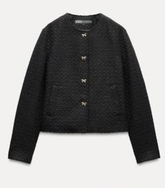 ZARA 装飾ボタン付きテクスチャードジャケット - メルカリ