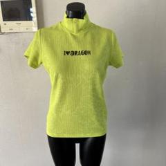 新品　I ♥ DRAGON 蛍光イエロー ハイネックシャツ