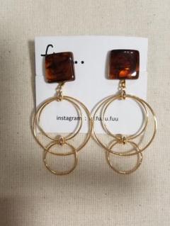 fu...ハンドメイド goldイヤリング