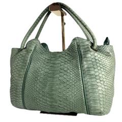 ⭐︎美品⭐︎パイソンレザー がま口 ミニハンドバッグ　チェーン　エキゾチック ハンドバッグ パイソン 蛇革 エキゾチックレザー がま口