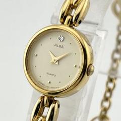 【稼働】SEIKO クオーツ Y150-0800 アルバ 石付 アイボリー