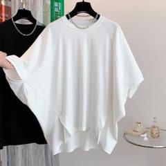 Tシャツ 大きいサイズ カジュアル ドルマンスリーブ オシャレ 無地＆シンプル