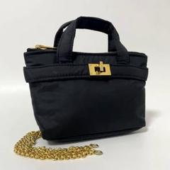 極美品✨シータパランティカ　シボ革　黒×ゴールド　ハンドバッグ SITA PARANTICA｜リュクスなトートバッグ｜L'Appartement