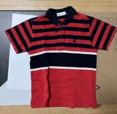 Burberry's 赤黒ストライプ ポロシャツ