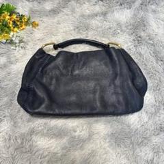 SAZABY サザビー　ワンショルダーバッグ　ネイビー　ゴールド　レザー