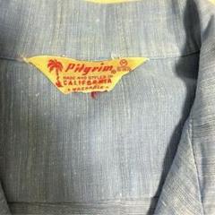 40s 50s pilgrim ピルグリム ループカラーシャツ 絣 かすり