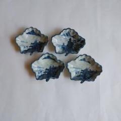 古九谷　九谷焼　藍九谷　染付　色絵　小紋　中皿　菓子皿　アンティーク伊万里　４客 古九谷の取扱商品 | 東洋古陶磁の前坂晴天堂